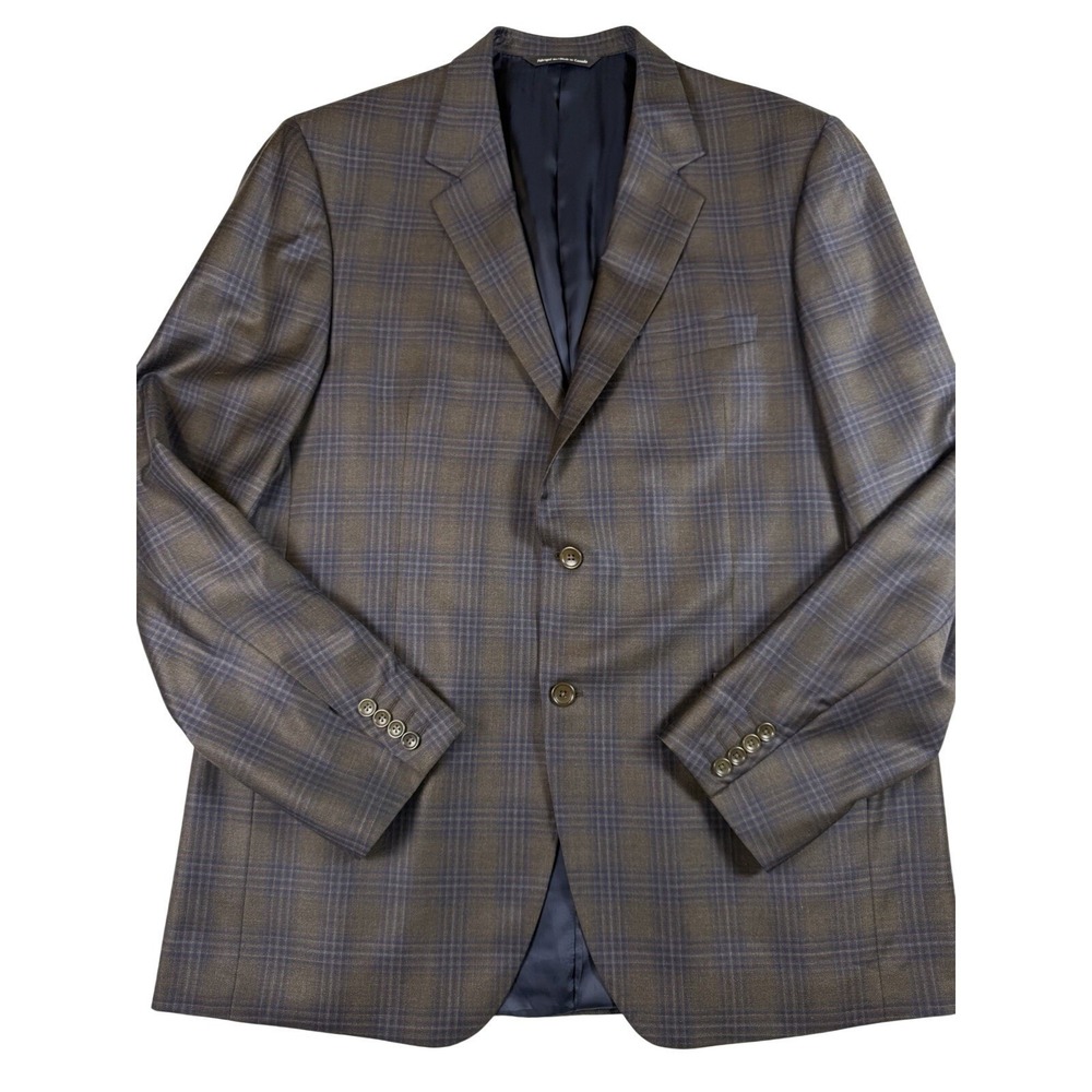 Coppley Reda 130s Blazer 46XT Sports‎ Coat Jacket Wool Windowpane Plaid Luxury